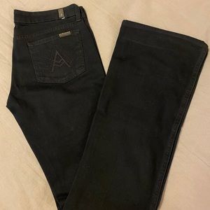 7 For All Mankind black A pocket flare jean 28